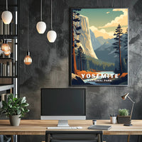 Yosemite Vintage Travel Poster Wall Art Print