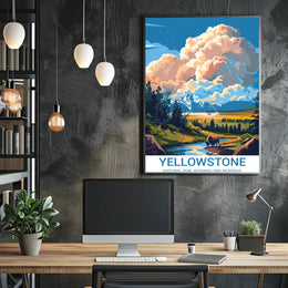 Yellowstone National Park Vintage Wilderness National Park Poster