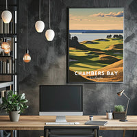 Chambers Bay Golf Course Scenic Sports Poster