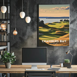 Chambers Bay Golf Course Scenic Sports Poster