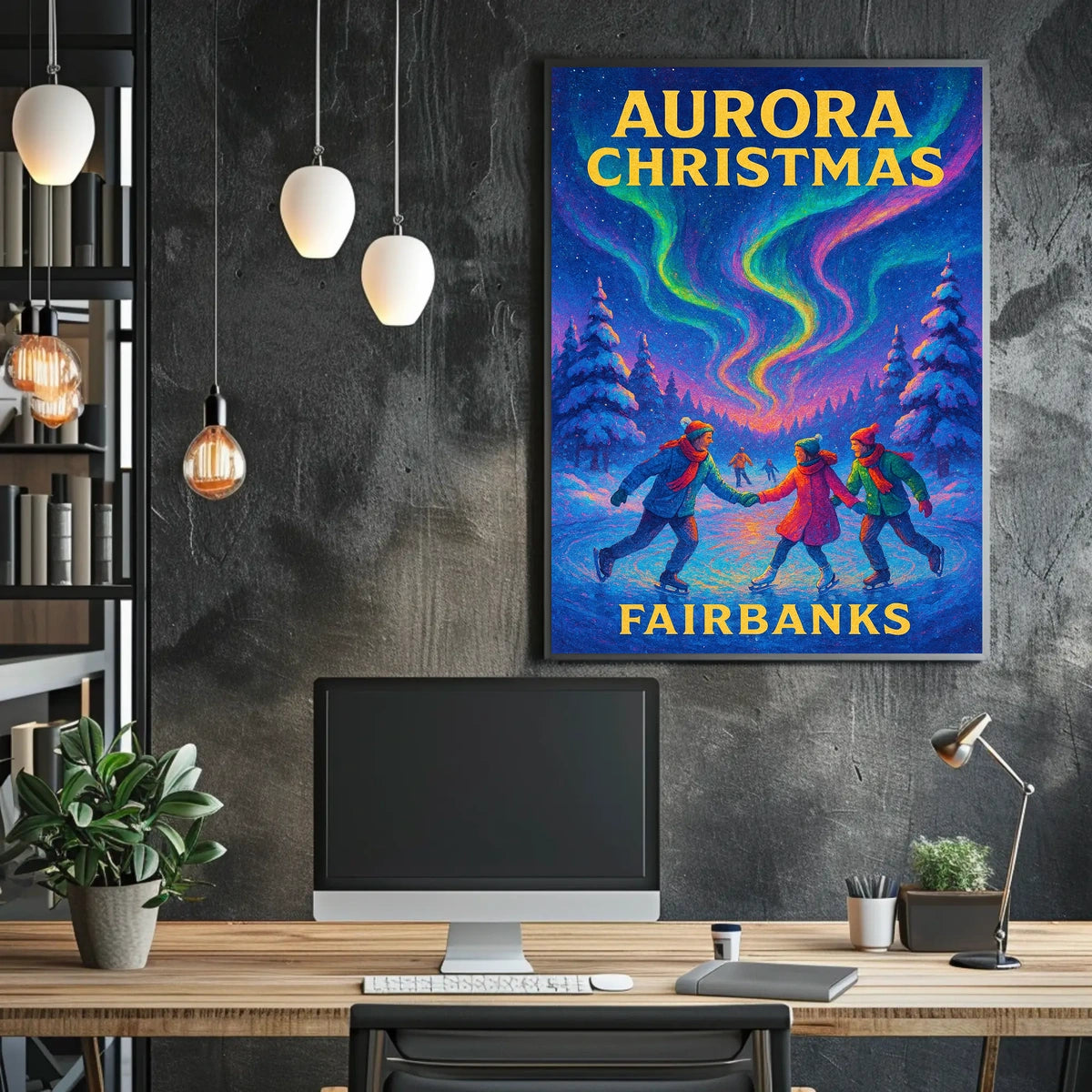 Aurora Christmas In Fairbanks Poster