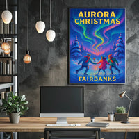 Aurora Christmas In Fairbanks Poster