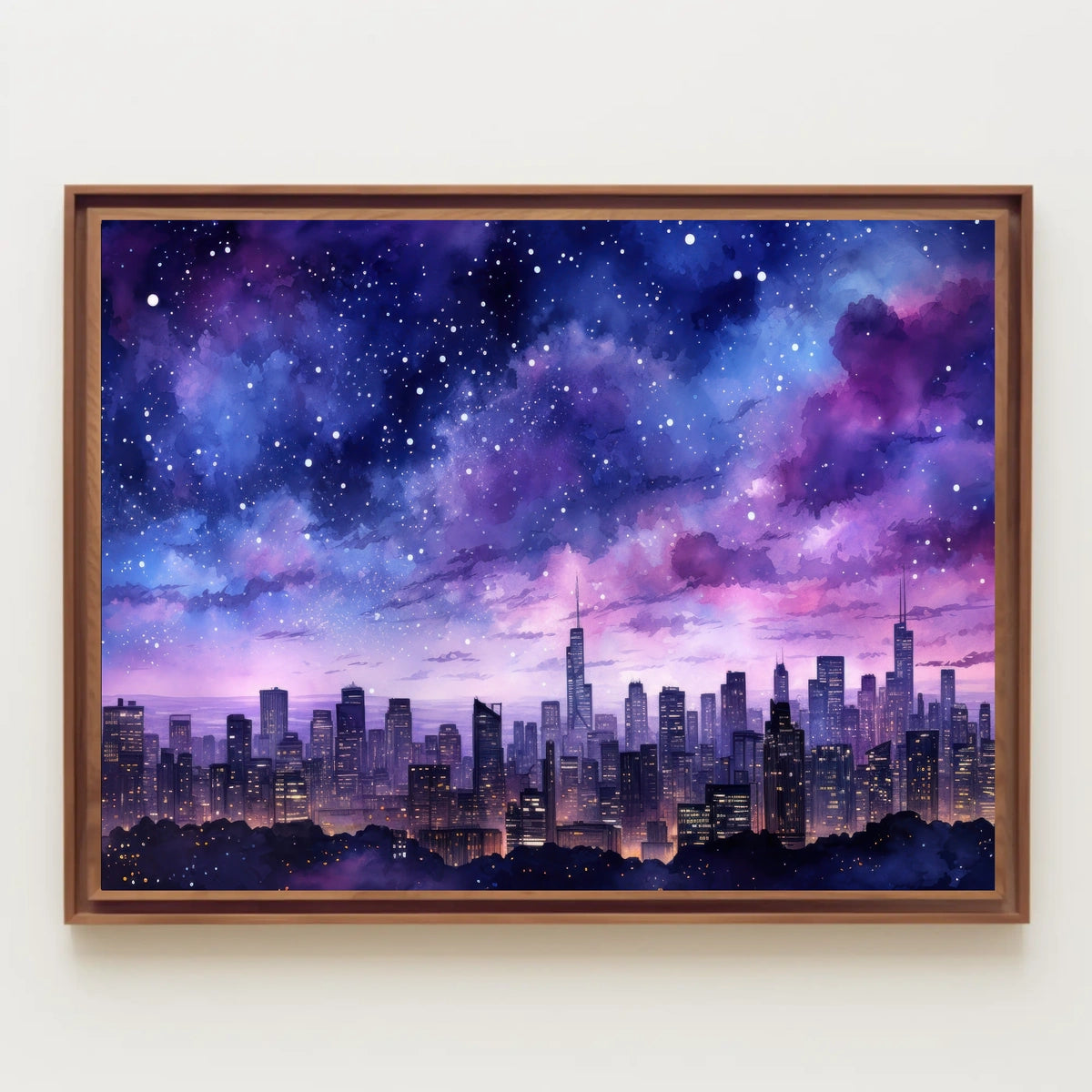 Starry Cityscape Poster