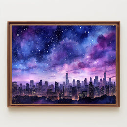 Starry Cityscape Poster
