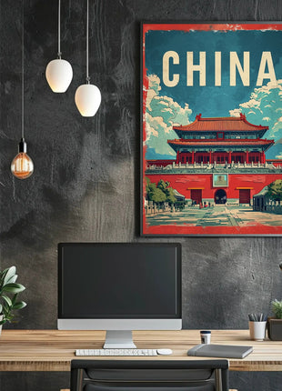 China Vintage Architectural Landmark Poster - Cultural or Heritage Poster