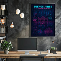 Buenos Aires A Cyberpunk Symphony Poster PosterGoat