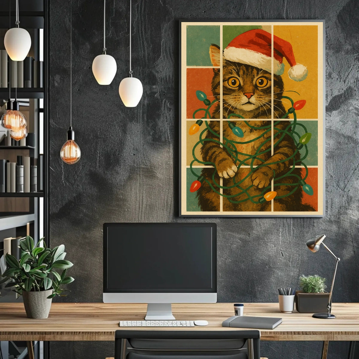 Festive Feline Fun Poster