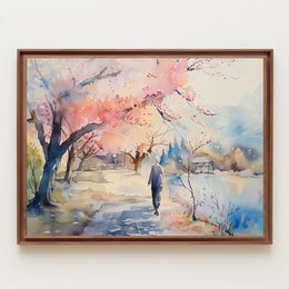 Serene Stroll Among Cherry Blossoms Poster