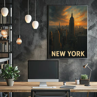 New York Skyline At Sunset Poster