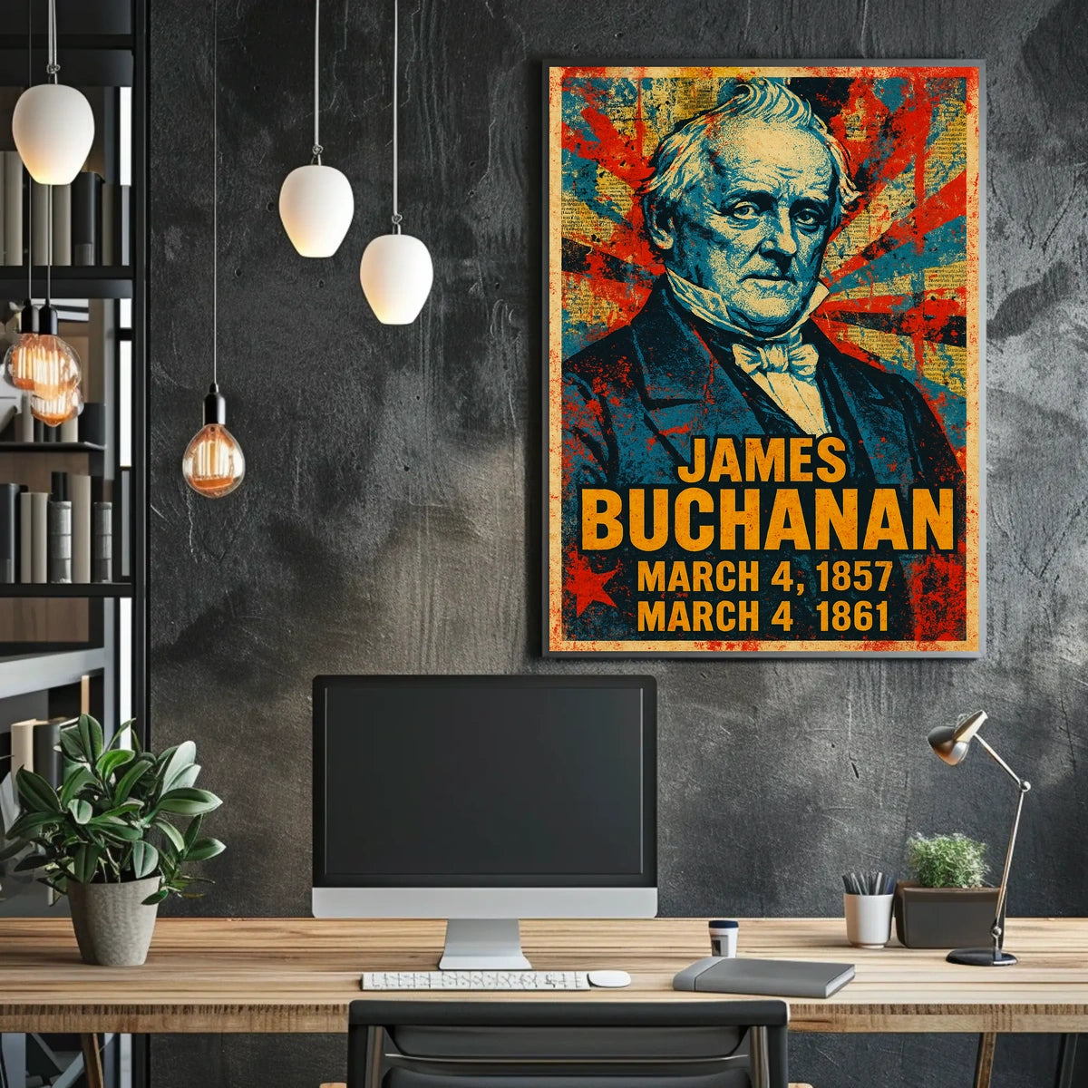 James Buchanan 15th President of the United States Street Art Mashup Poster