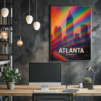 Atlanta Skyline Vibrant Pop Art Poster