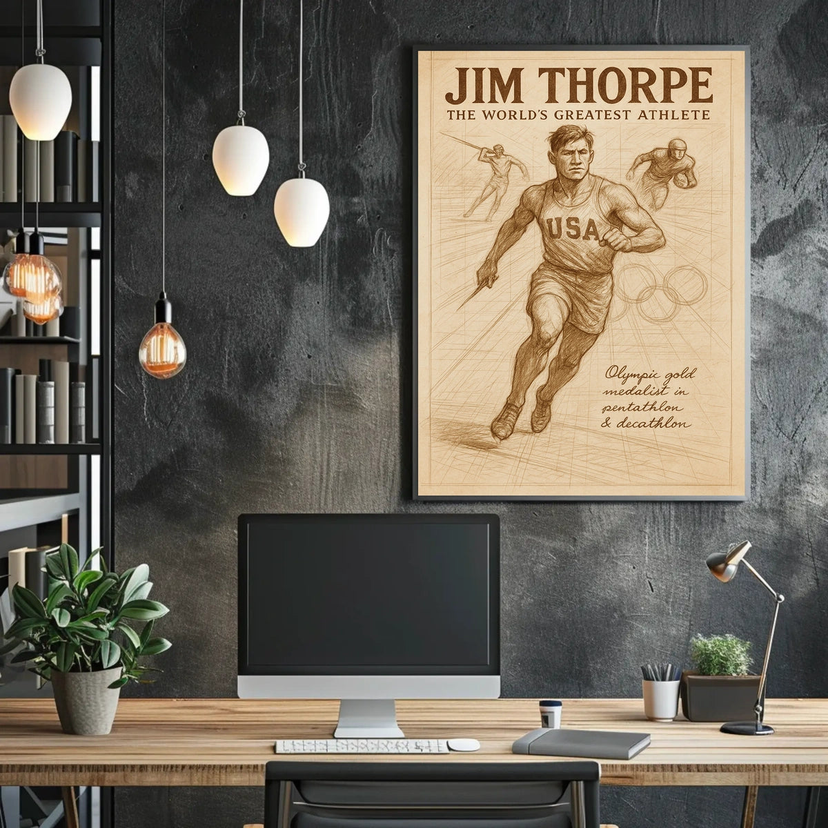 Jim Thorpe Legendary Athlete Poster