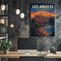 Los Angeles Where Dreams Meet Reality Poster