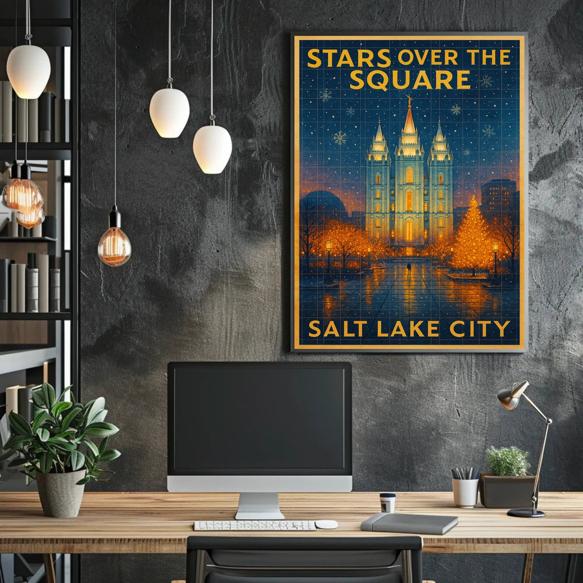 Stars Over The Square Salt Lake City Poster