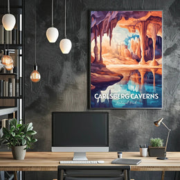 Artistic Carlsberg Caverns National Park Scenic Travel Poster