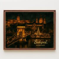Budapest at Night Poster