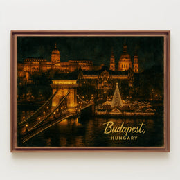 Budapest at Night Poster