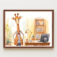 The Giraffe Librarian Poster