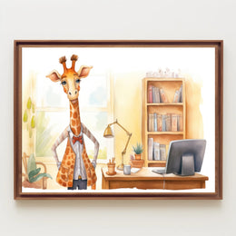 The Giraffe Librarian Poster