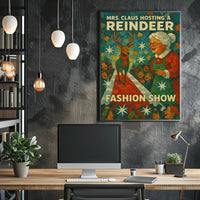 Mrs. Claus Reindeer Fashion Show Holiday Pop Culture Poster