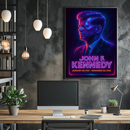 Kennedy Presidential Portrait Vintage Realism Poster