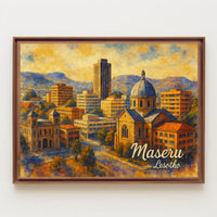 Maseru, Lesotho Cityscape Art Poster