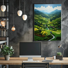 Serene Terraced Landscape Poster