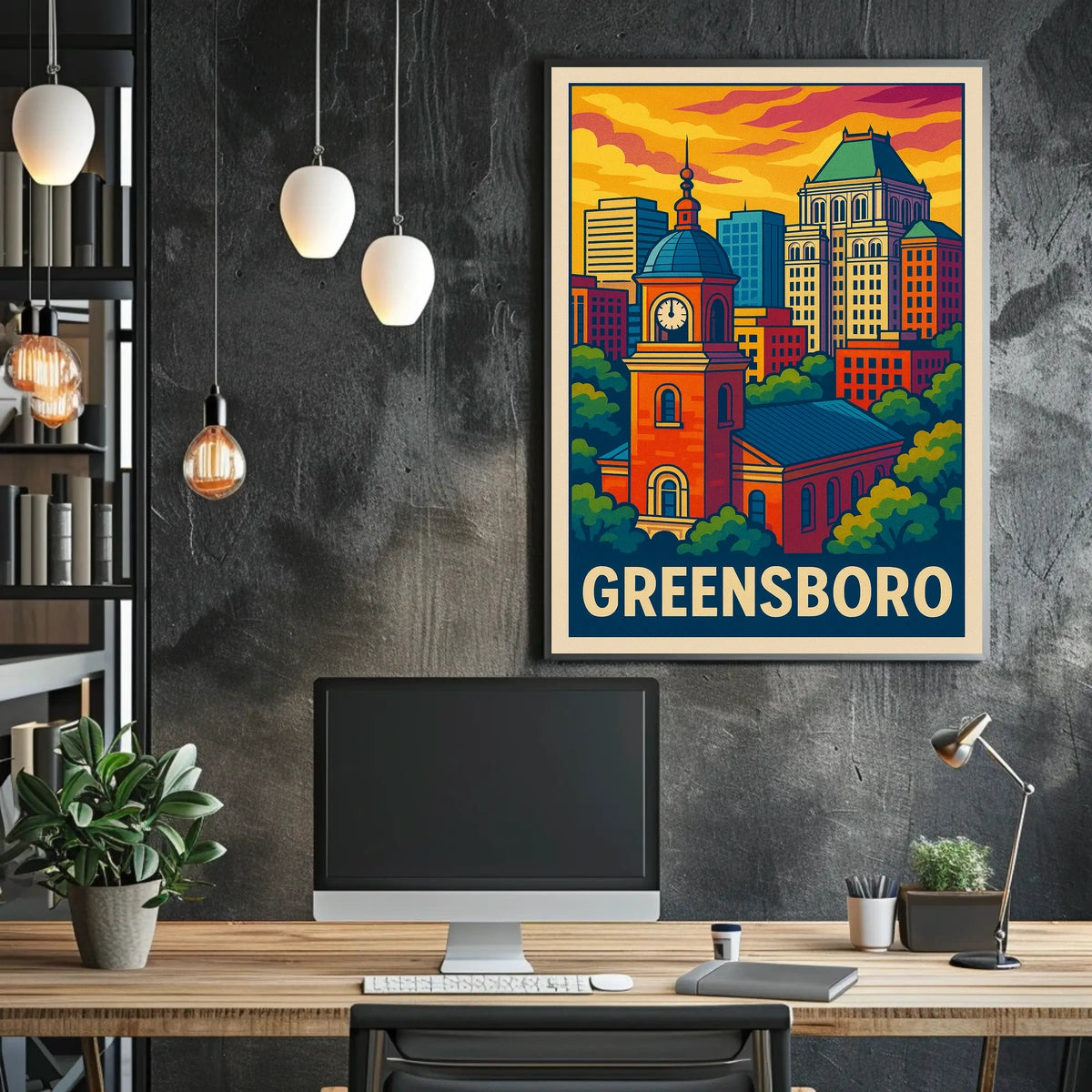 Greensboro Cityscape Poster