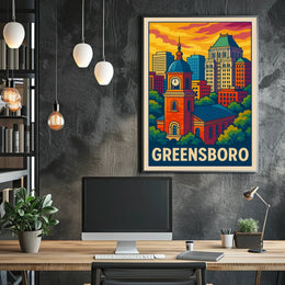 Greensboro Cityscape Poster