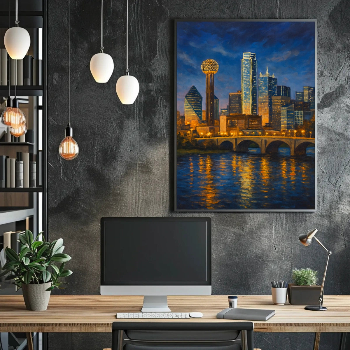 Dallas Skyline at Dusk Poster