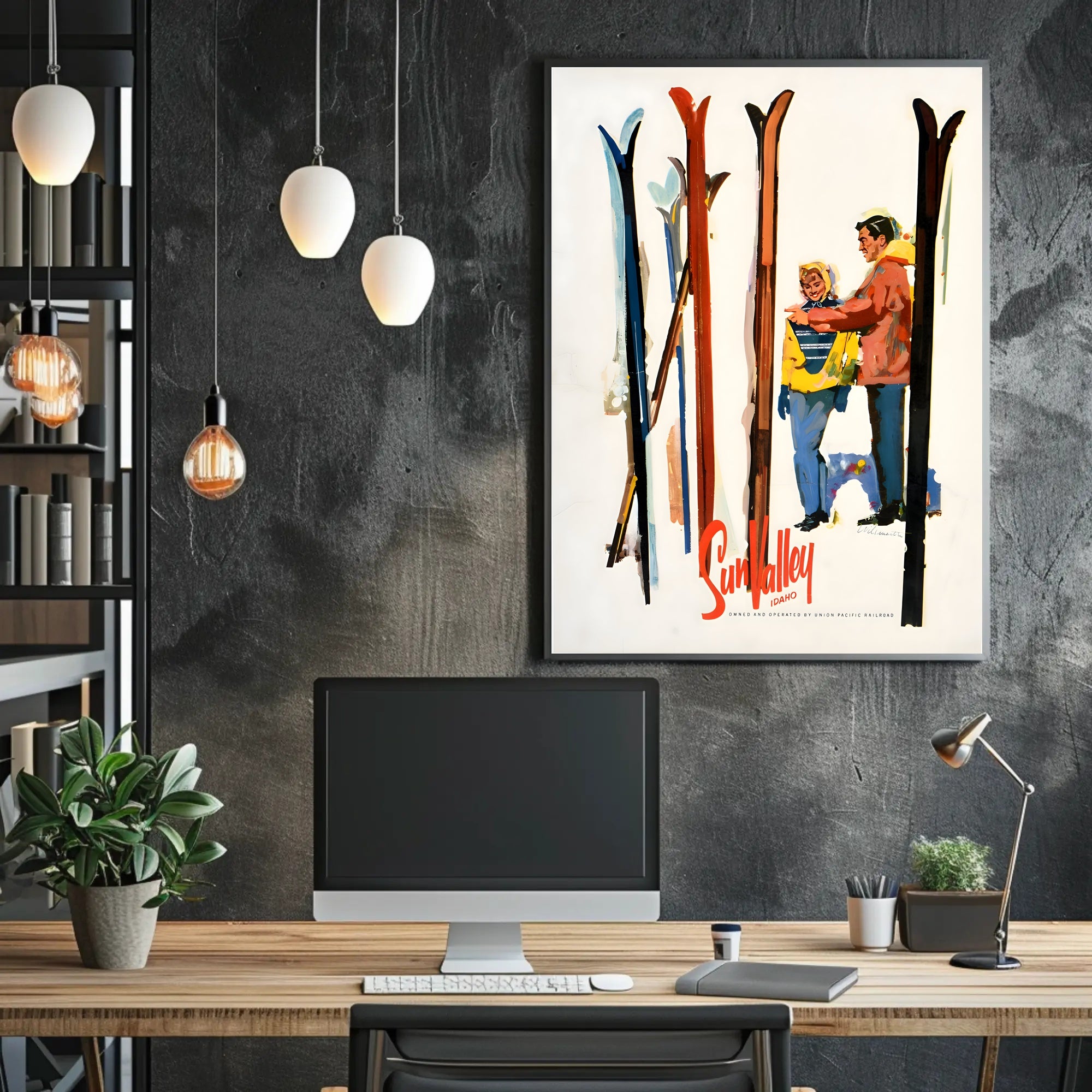 Vintage Ski Adventure in Sun Valley Travel Poster PosterGoat