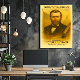 Ulysses S. Grant 18th President of the United States Vintage Watercolor Poster