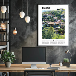 Nicosia Cityscape Vibrant Travel Poster PosterGoat