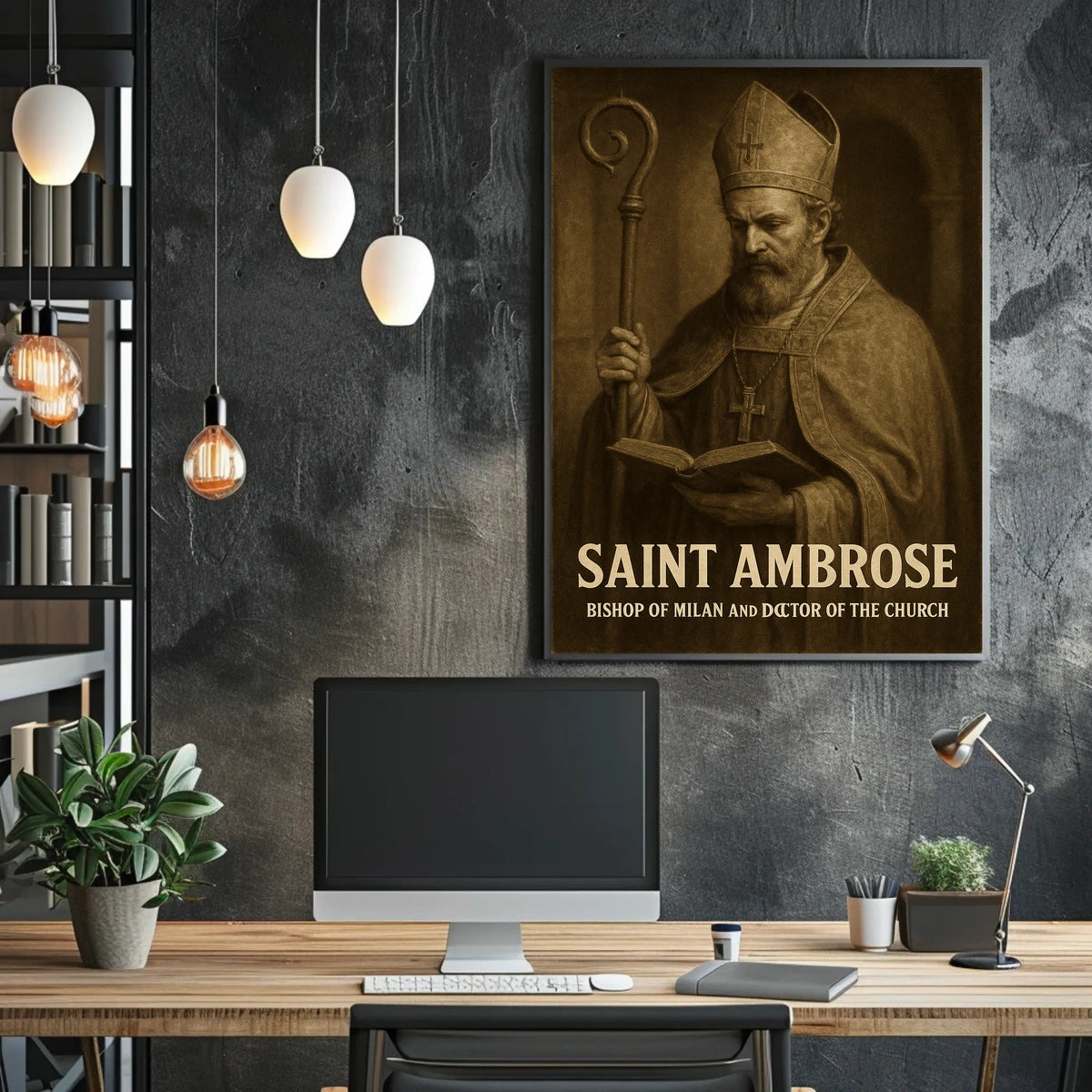 Saint Ambrose Bishop Of Milan Poster