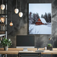 Winter Cabin Retreat Poster