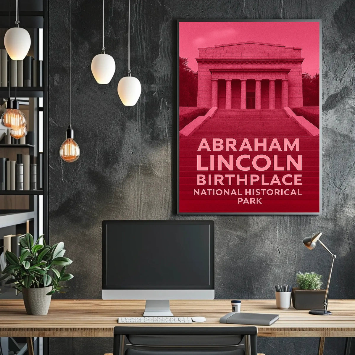 Abraham Lincoln Birthplace Vintage Scenic Heritage Poster
