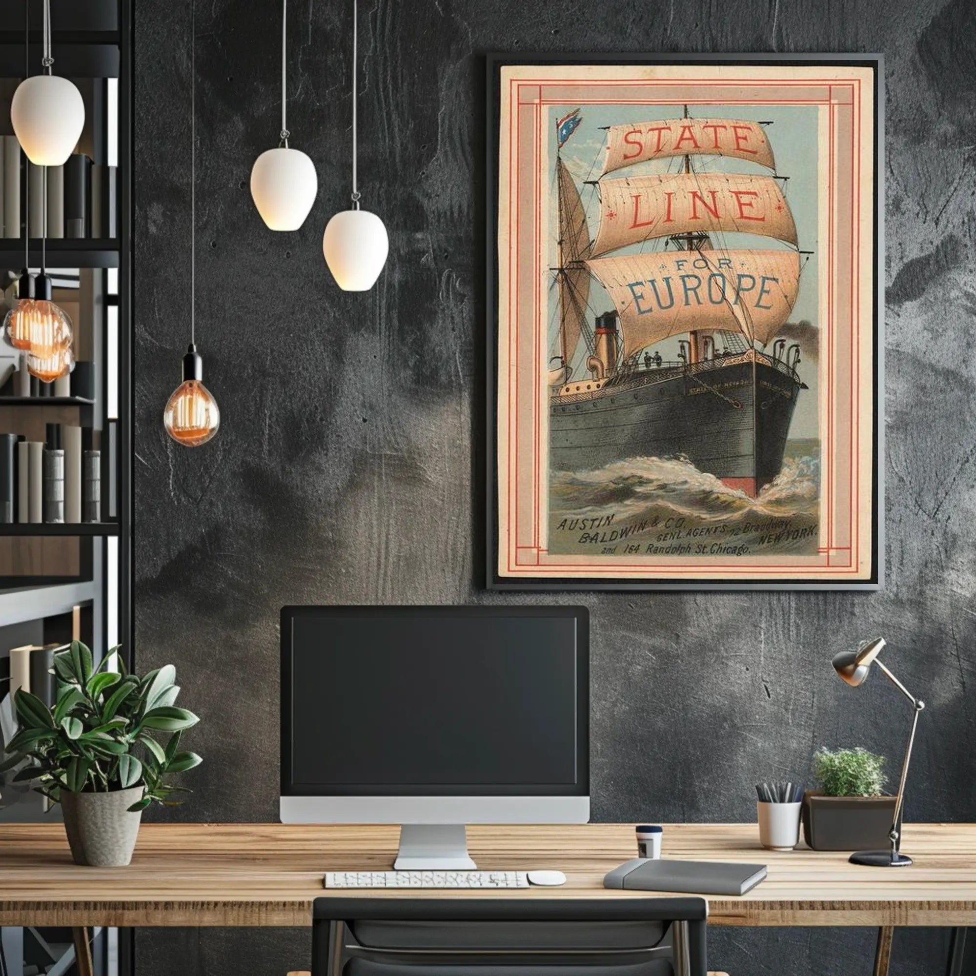 State Line for Europe Poster PosterGoat