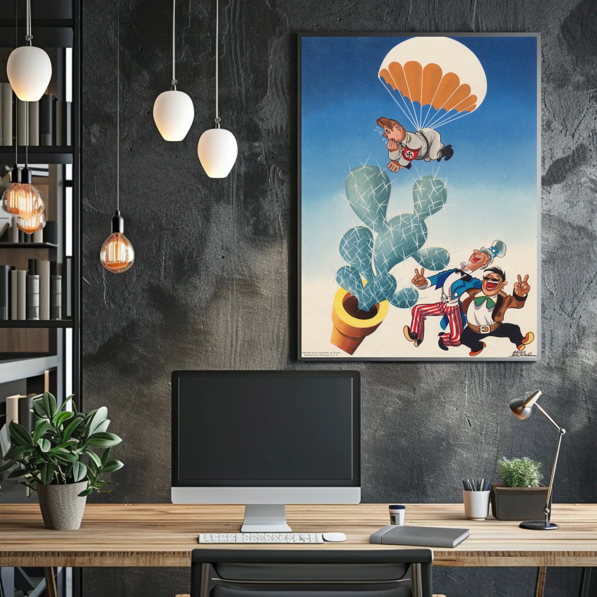 Parachute Predicament Poster PosterGoat