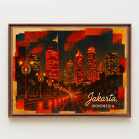 Jakarta, Indonesia Cityscape at Night Poster