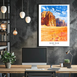 Wadi Rum Adventure in Colorful Travel Poster PosterGoat