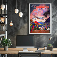 Caribbean Adventure Pan American Travel Poster PosterGoat