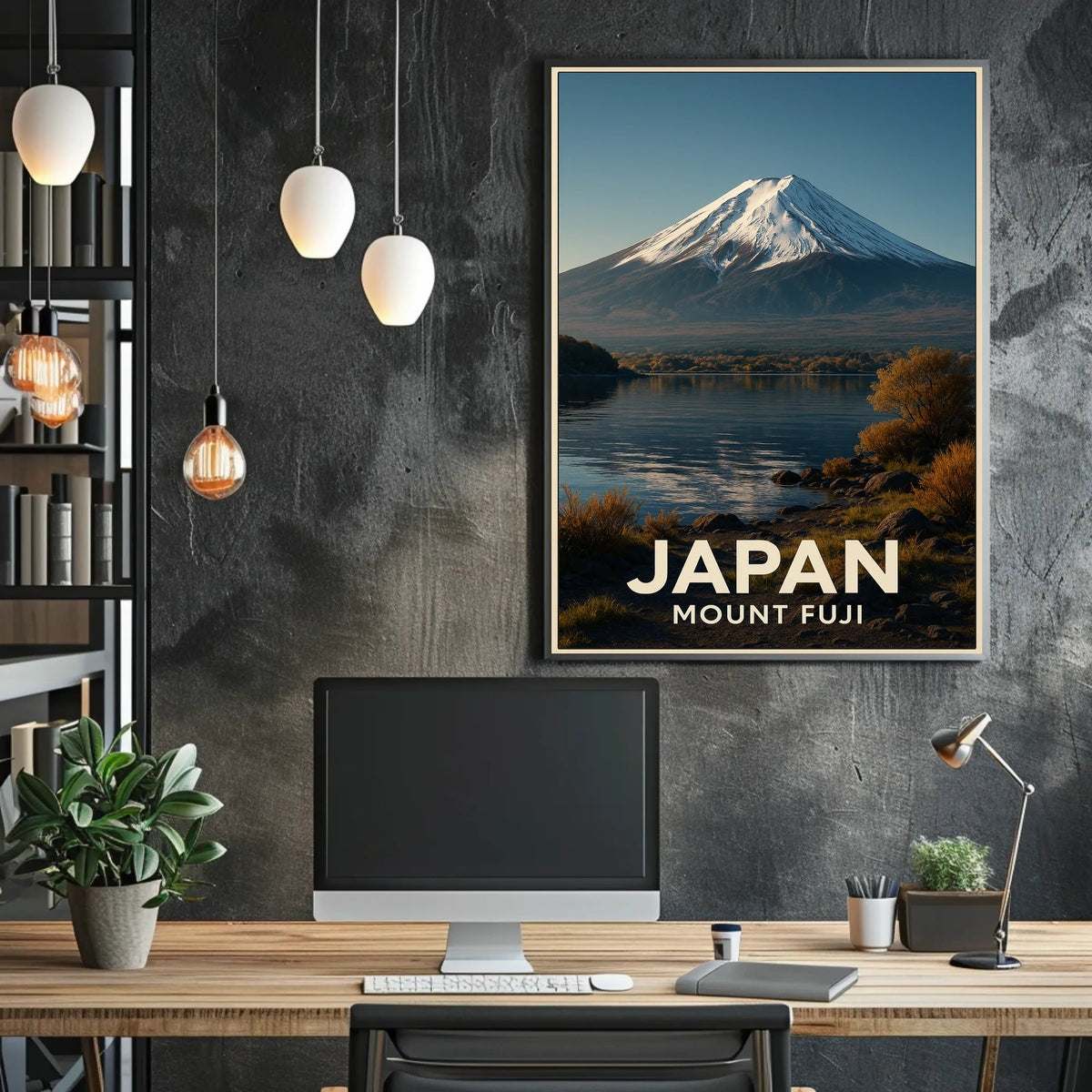 Mount Fuji Photorealism Scenic Traveler Poster