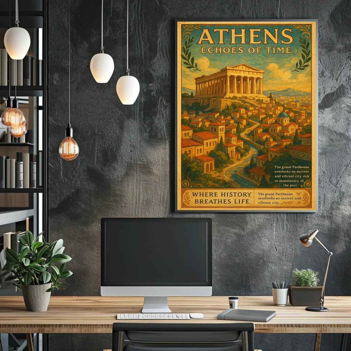 Parthenon Vintage Travel Poster: Timeless Greek Heritage