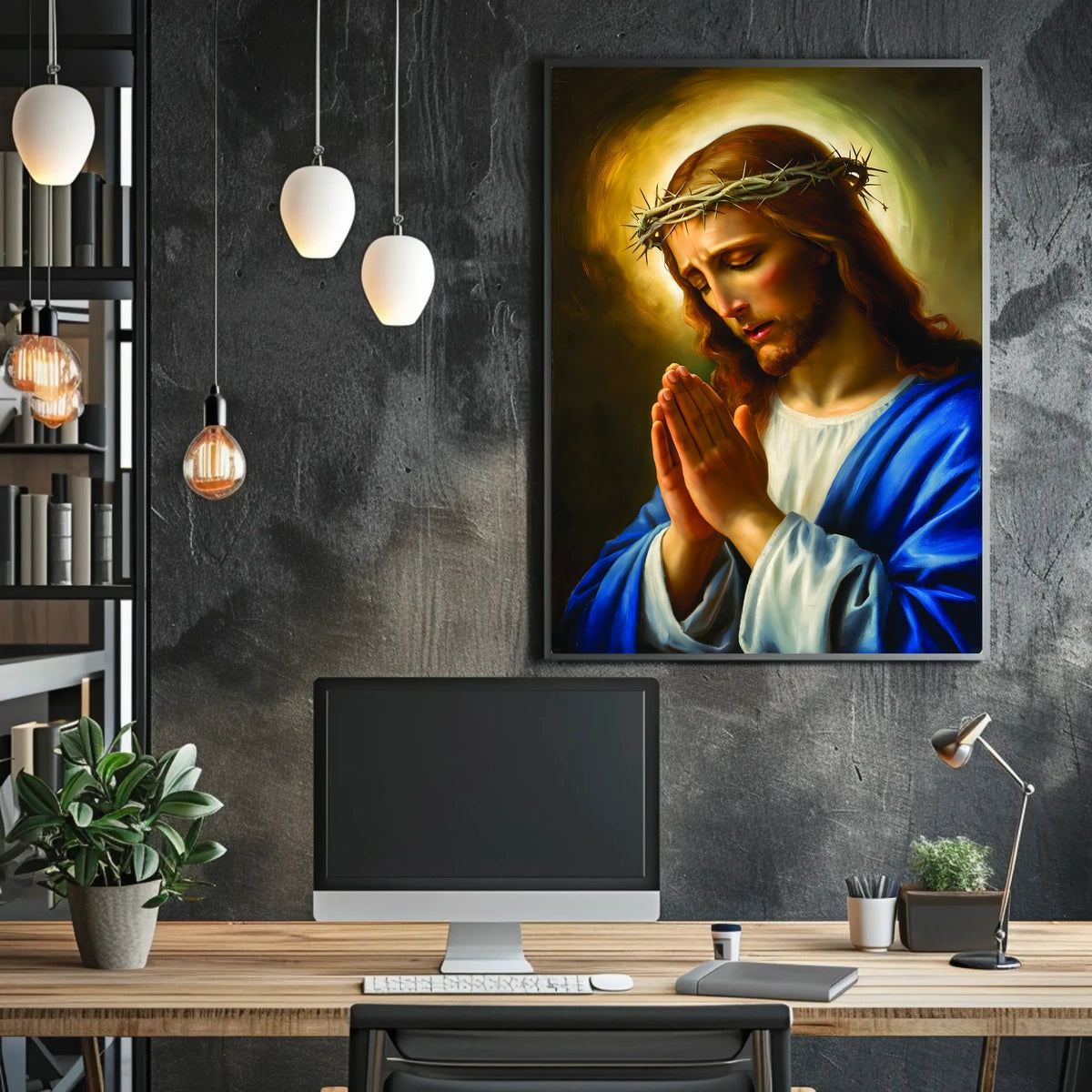The Prayerful Savior Poster
