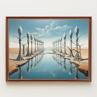 Surreal Dreamscape with Human-Tree Figures Artistic Poster