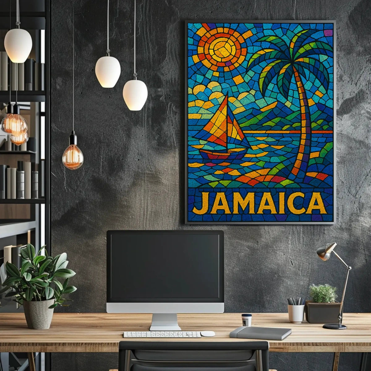 Vibrant Jamaica Mosaic Poster