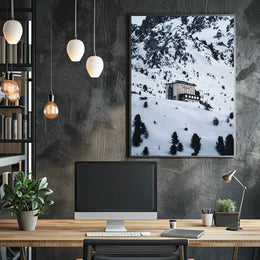 Weisshorn Alpine Serenity: Snowy Mountain Landscape Poster