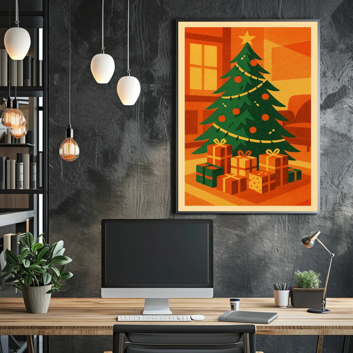 Festive Christmas Scene Poster