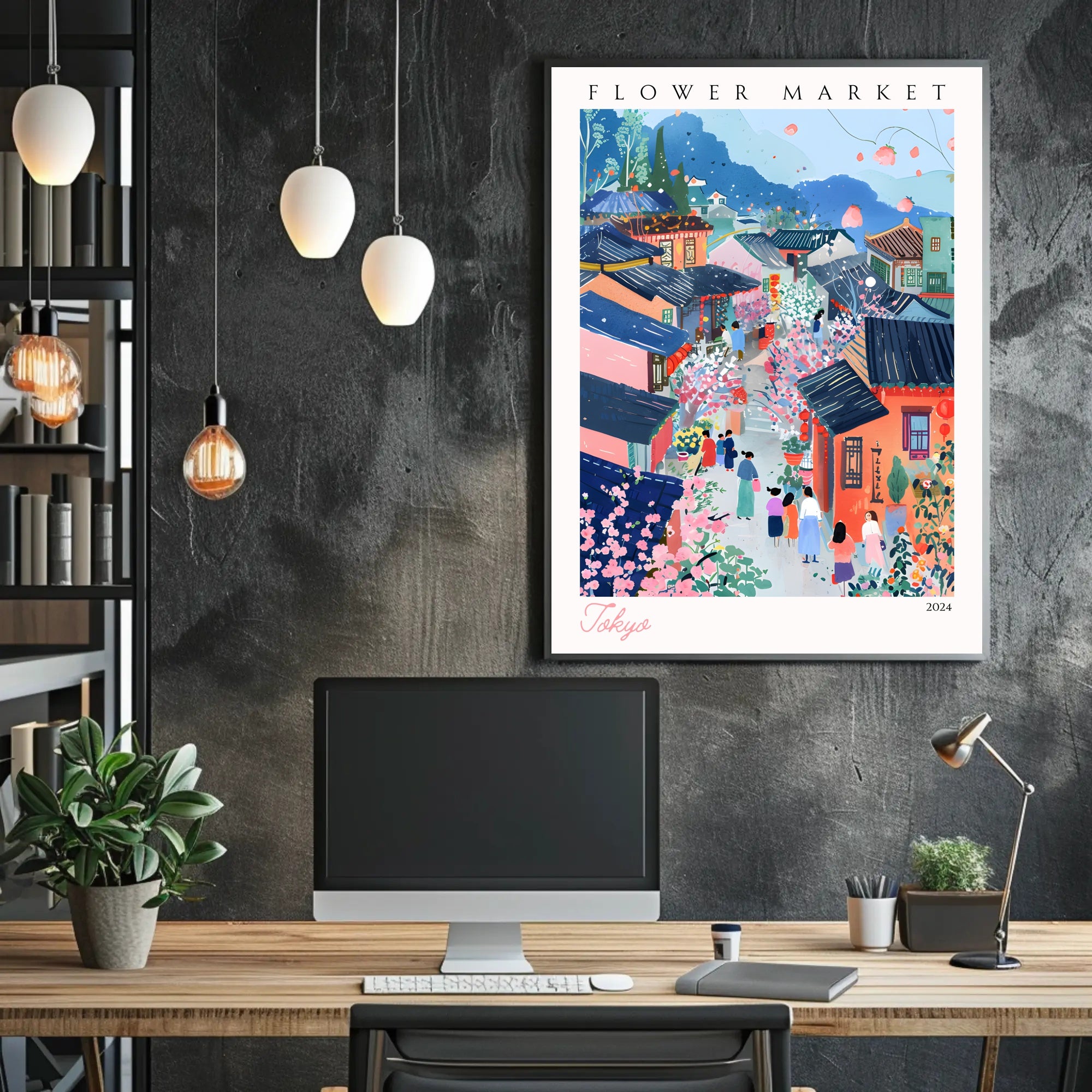 Flower Market in Tokyo Poster PosterGoat