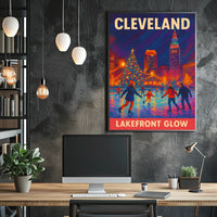 Cleveland Lakefront Glow Poster